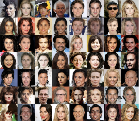 Examples of celebrity images generating used a deep autoregressive model. Source: Reza Fazeli